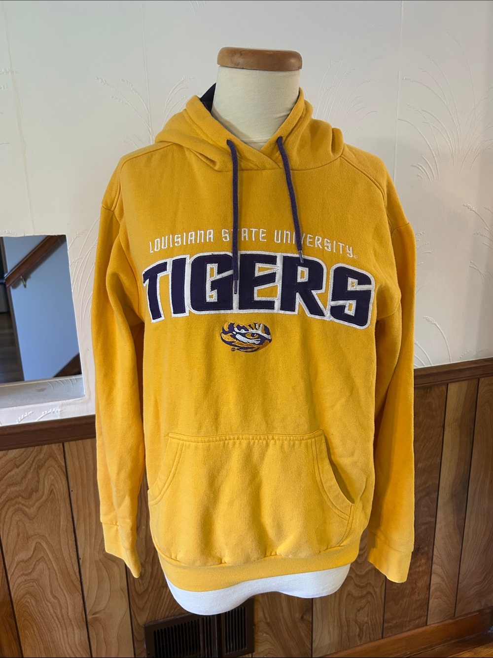 Knights Apparel Gold LSU Tigers Hooded Sweatshirt with Purple Accents